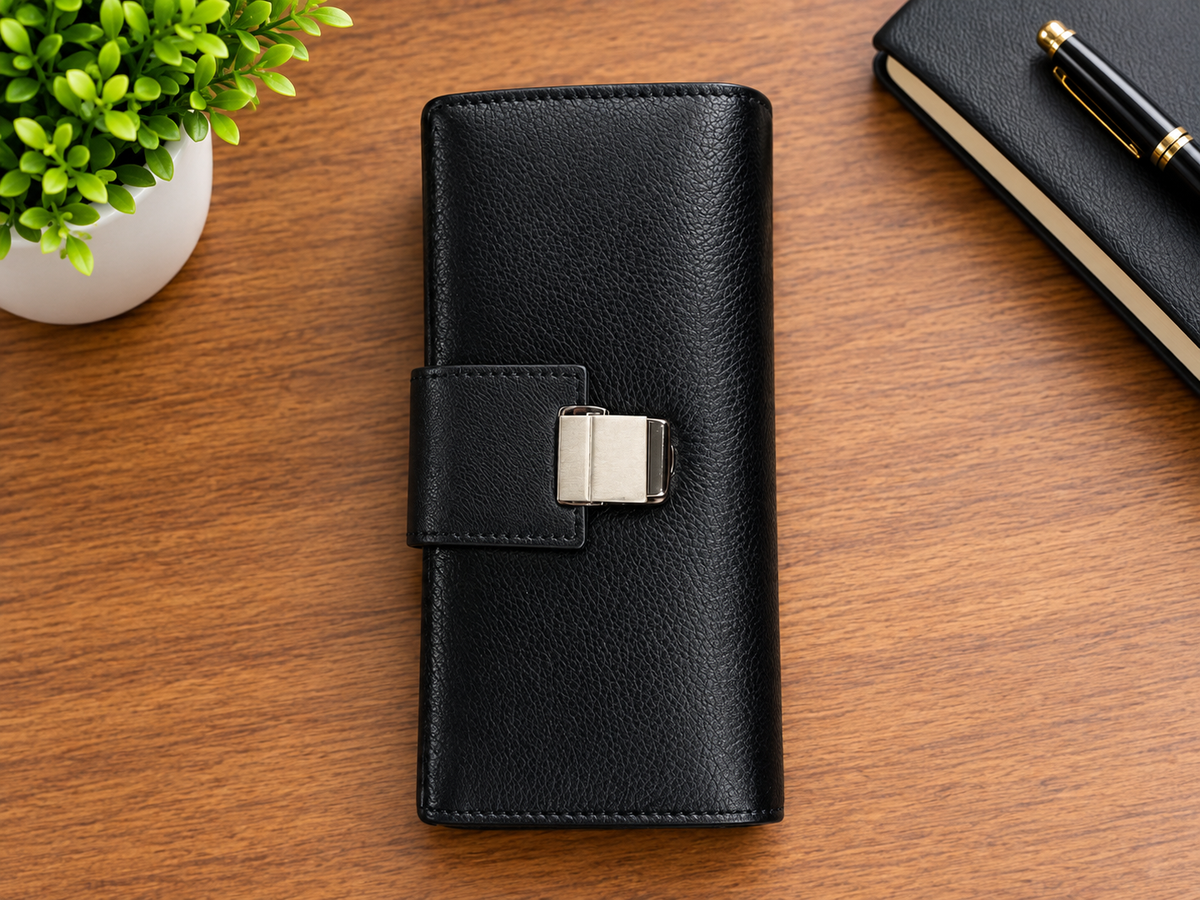 Ladies leather clutch